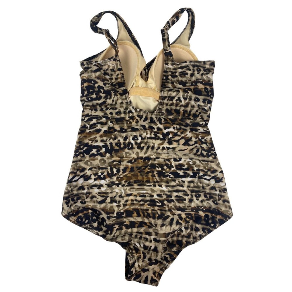Miraclesuit Womens 12 Oceanus Leopard One-Piece Swimsuit Underwire Tummy Control - Picture 4 of 8